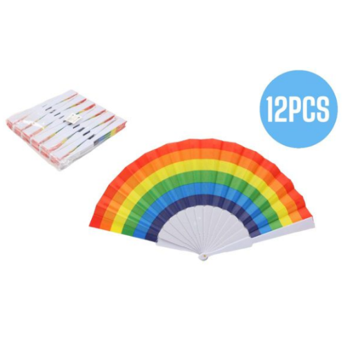 ABANICO PLEGABLE ARCOIRIS por mayor - Belleza por mayor