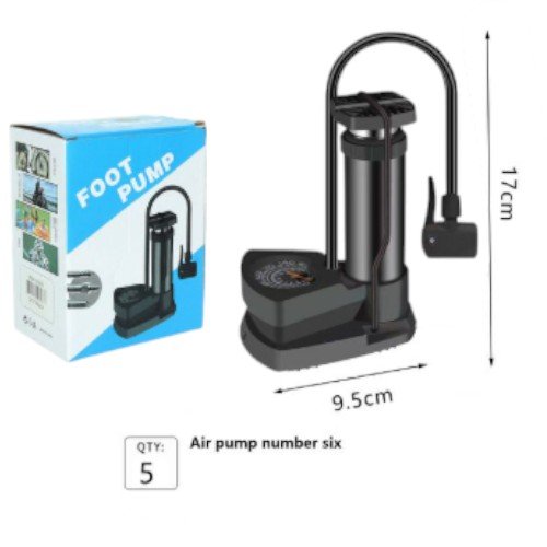 Bomba de Aire de Pie (Foot Pump) 10343 con Manómetro de Presión y Diseño Compacto por mayor - Electrónica por mayor