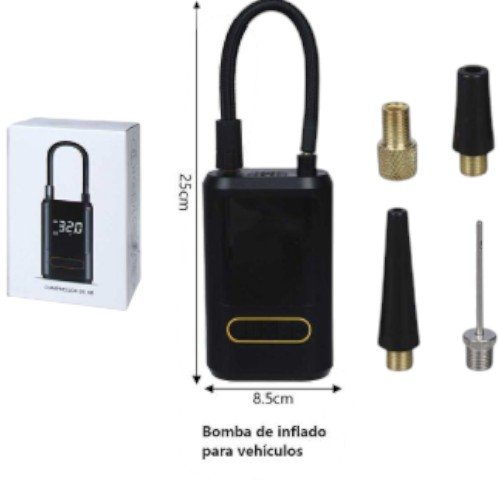 Bomba Infladora de Coche 3667 - Compresor Digital Portátil con Kit de Boquillas por mayor - Electrónica por mayor