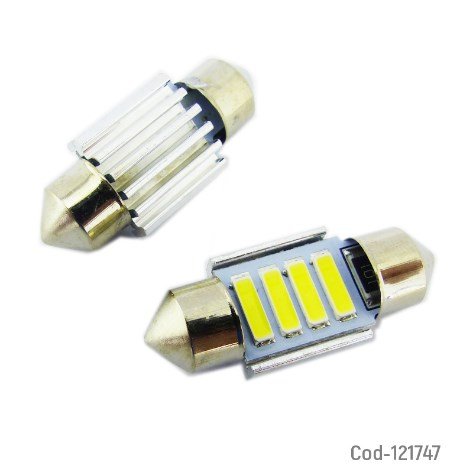 LED Tipo Fusible X 4 LED 7020, 12 Volt, Medida 31Mm. Dezzer. Set X 2. por mayor - Electrónica por mayor