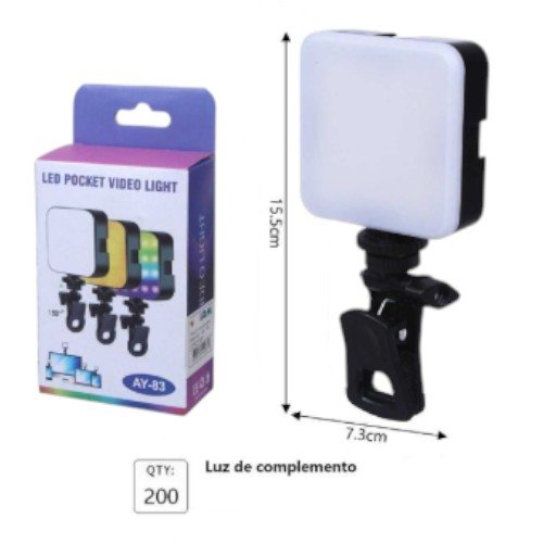 Luz de Relleno de Bolsillo LED AY-83 RGB por mayor - Electrónica por mayor