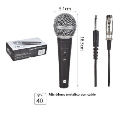Micrófono dinámico con cuerpo metálico por mayor - Electrónica por mayor