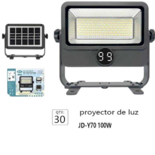 Proyector de Luz Solar Modelo JD-Y90 de 100 W con Panel Separado y Pantalla Digital por mayor - Electrónica por mayor