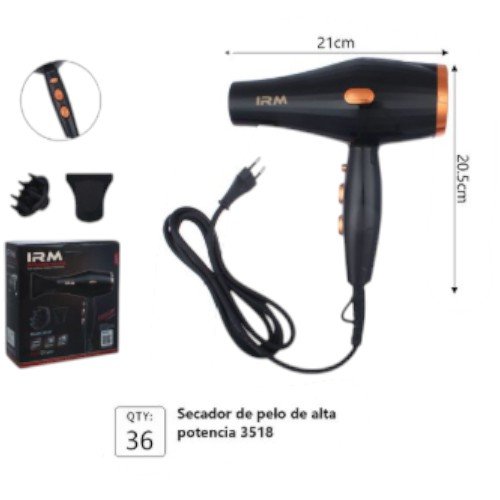 Secador de Pelo de Alta Potencia 3518 por mayor - Electrónica por mayor