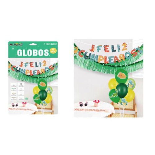 SET GLOBOS DINOSAURIO por mayor - Cotillon por mayor