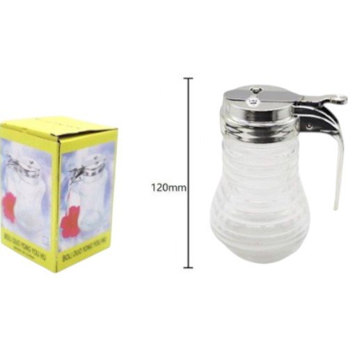 Taza Aceitera de Vidrio con Asa y Tapa Dosificadora - 12cm por mayor - Hogar por mayor
