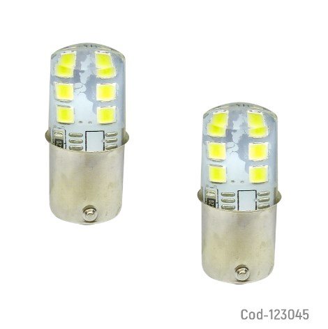 X2 Ampolletas De 12 LED Y 1 Contacto, 24Volt, Luz Blanca Fija, Dezzer por mayor - Electrónica por mayor